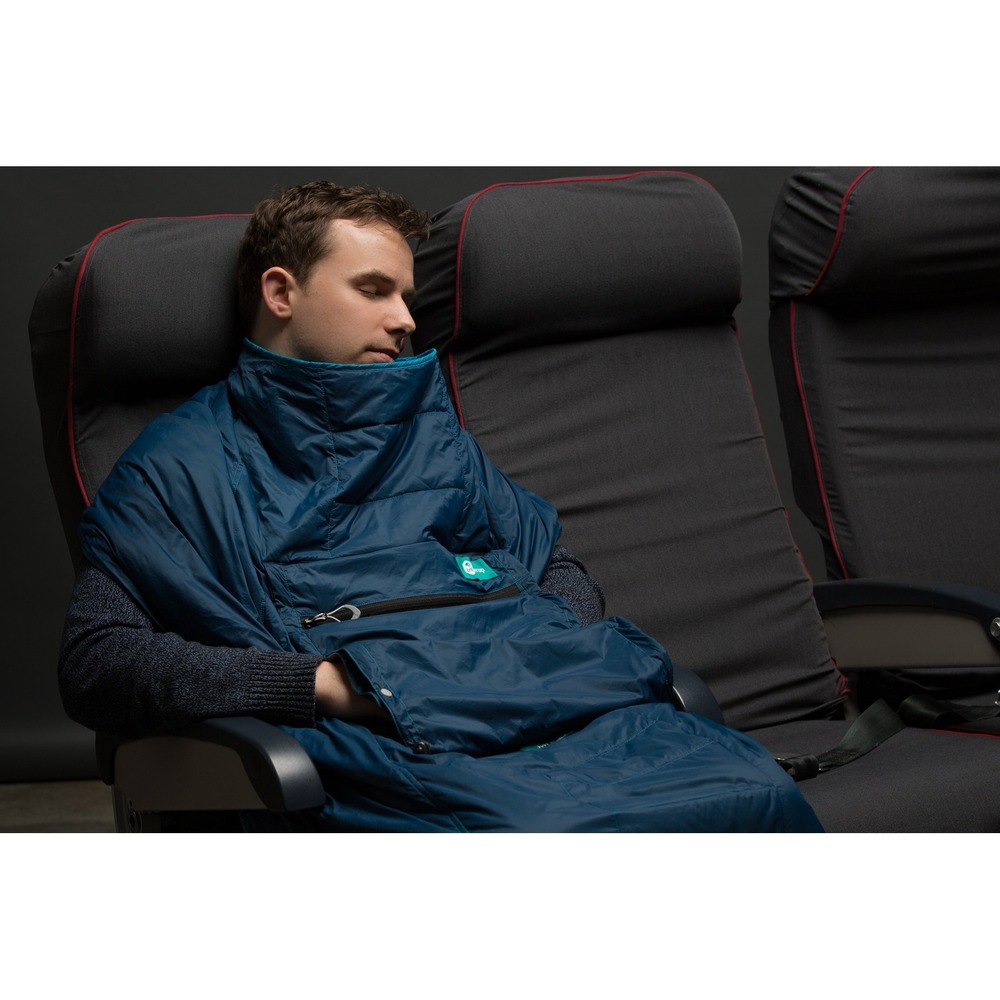 Trtl Mini Wrap Travel Blanket Teal Wearable Plane Blanket Only Quilted Poncho